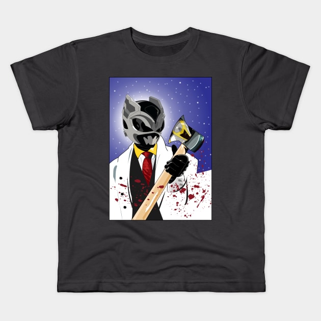 American Psycho Ranger Silver Kids T-Shirt by mavgagliano